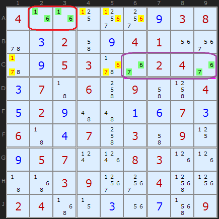 Naked Pairs examples