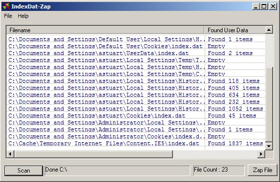 ImageDat-Zap Screen Shot