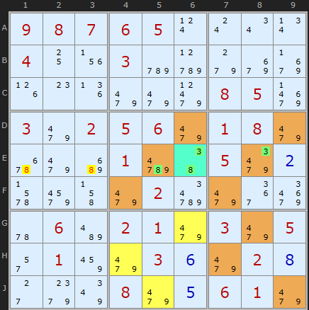 Type 3A example in a row
