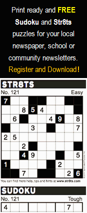 Free Sudoku and Str8ts for Print