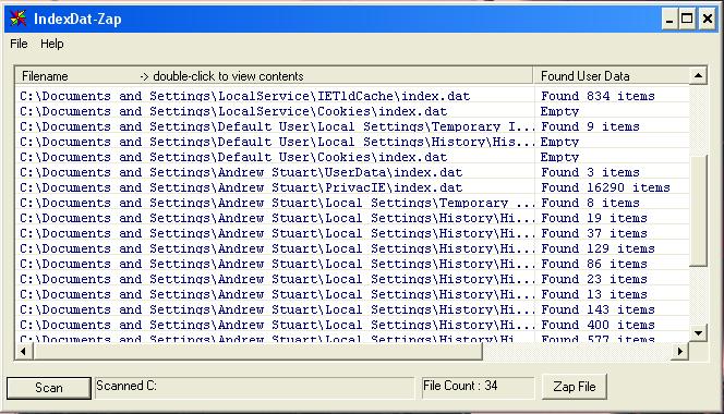 index.dat-Zielgruppe in Windows 7